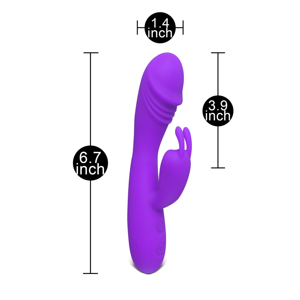 12-Speed Purple Color Silicone Rabbit Vibrator