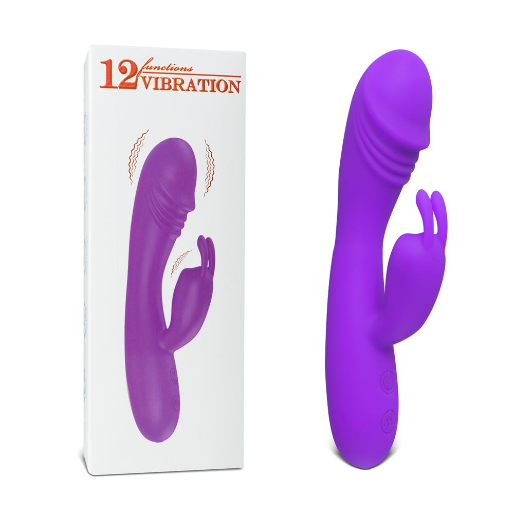 12-Speed Purple Color Silicone Rabbit Vibrator