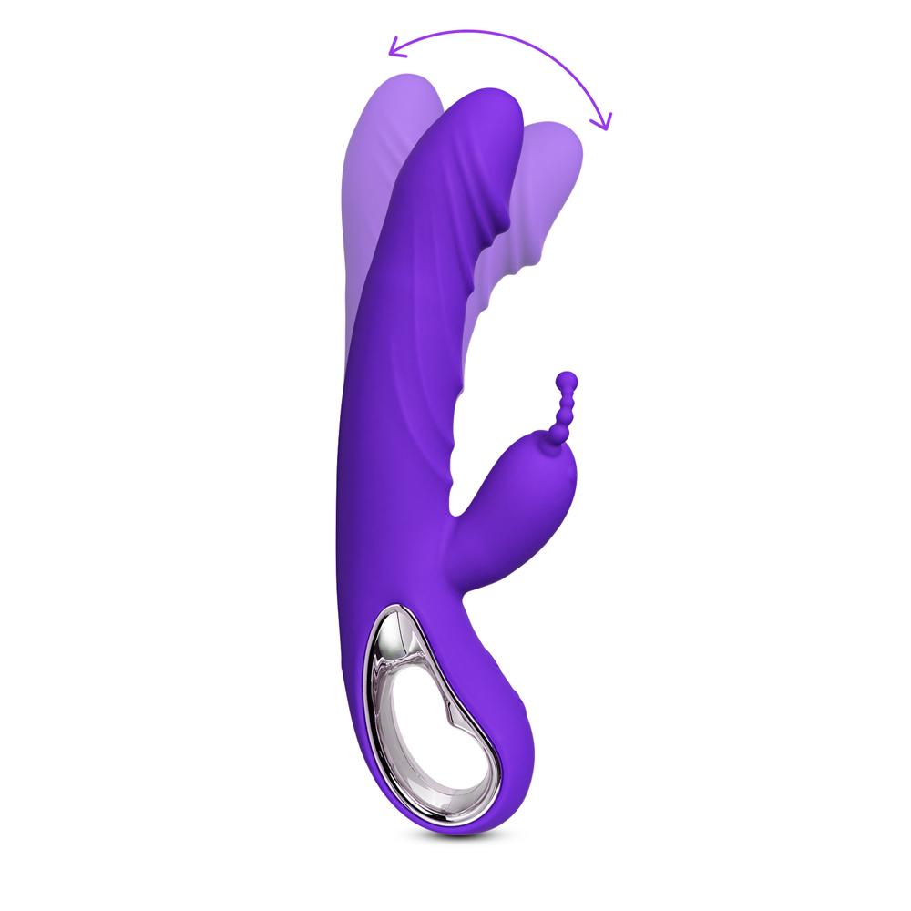 12-Speed Purple Color Silicone Rabbit Vibrator with Wiggling Function