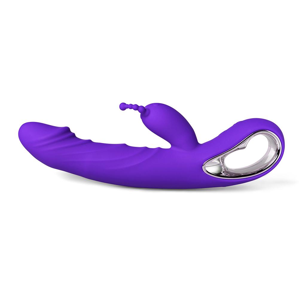 12-Speed Purple Color Silicone Rabbit Vibrator with Wiggling Function