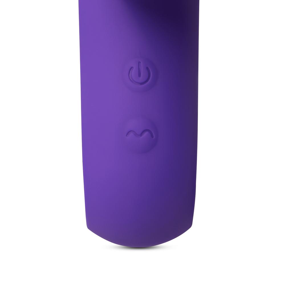 12-Speed Purple Color Silicone Thrusting Rabbit Vibrator with Heating Function