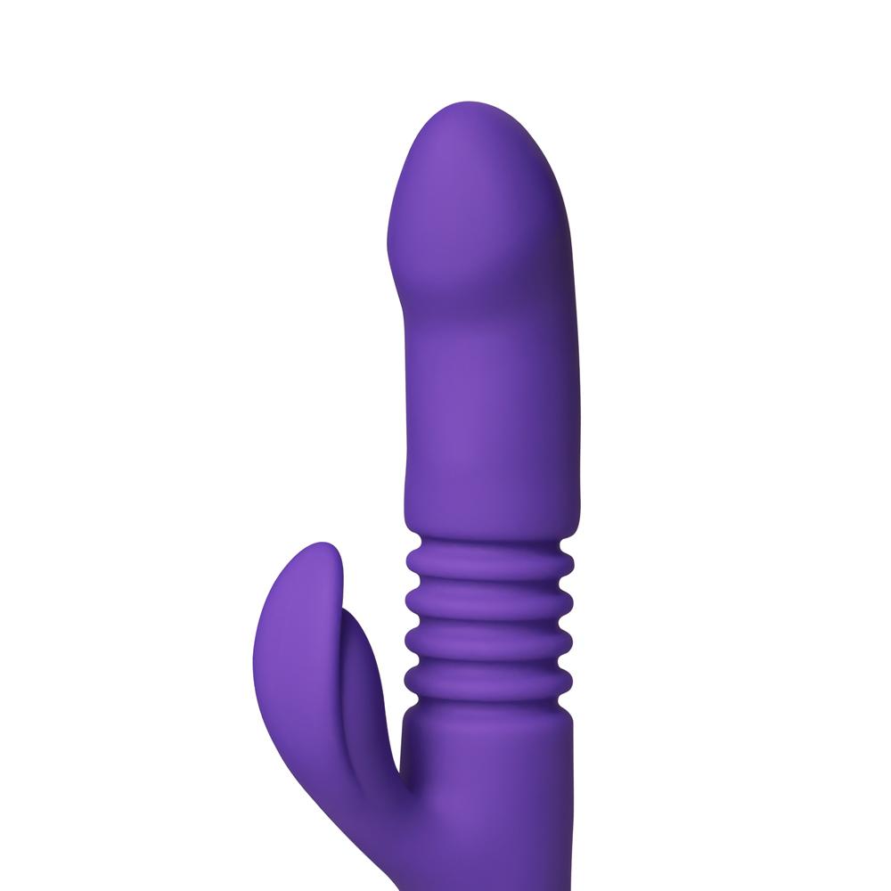 12-Speed Purple Color Silicone Thrusting Vibrator with Heating Function