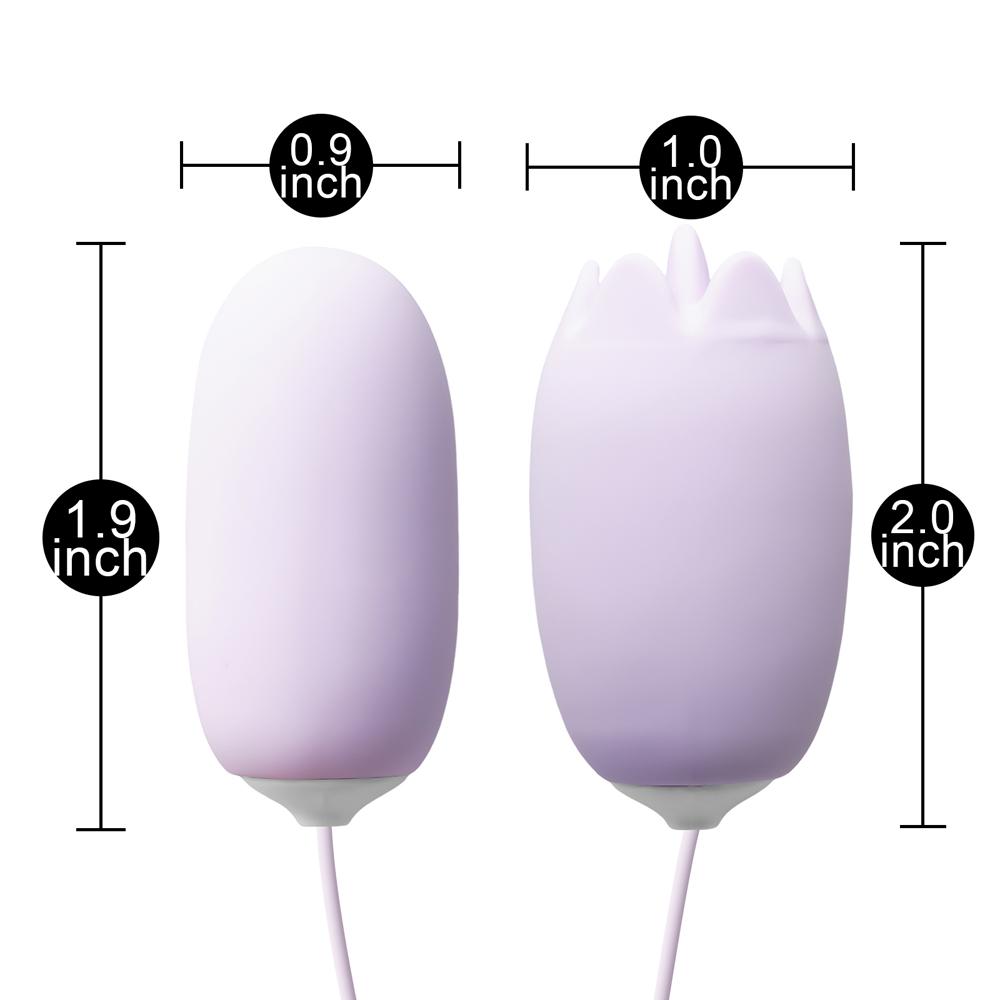 12-Speed Purple Rechargeable Vibrating Egg with Tongue-Licking Feature