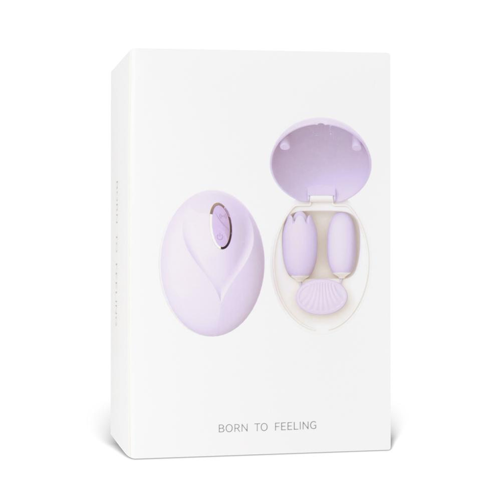 12-Speed Purple Rechargeable Vibrating Egg with Tongue-Licking Feature