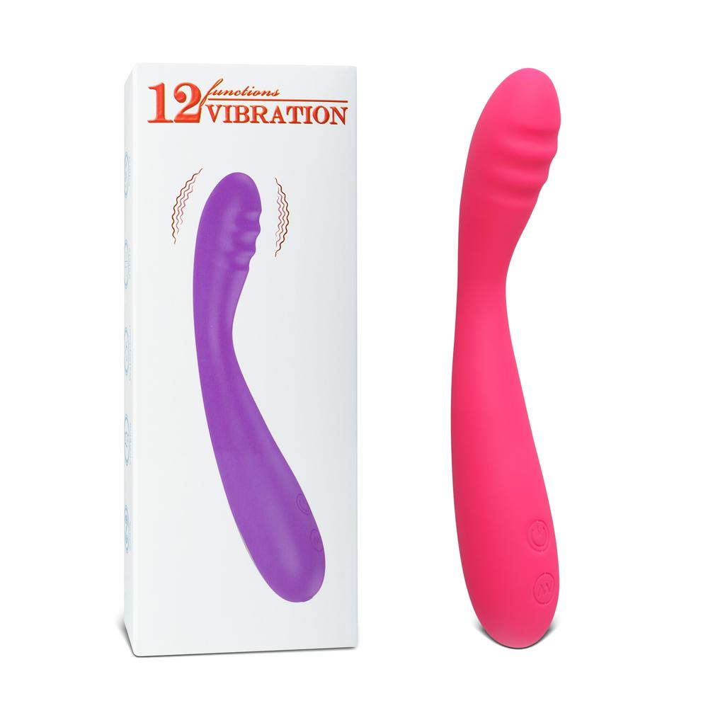 12-Speed Red Color Silicone Classic G-Spot Vibrator