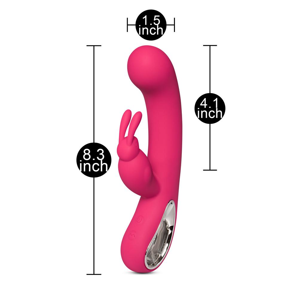 12-Speed Red Color Silicone Rabbit Vibrator