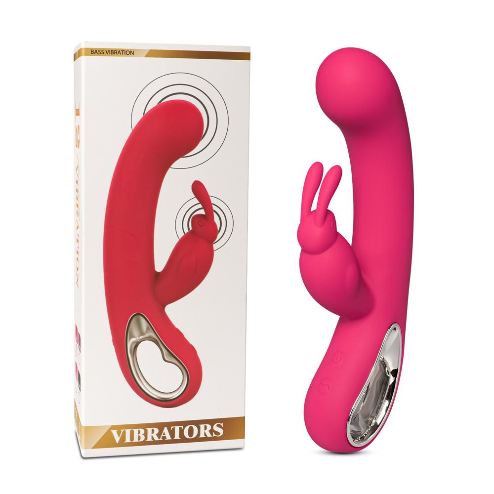 12-Speed Red Color Silicone Rabbit Vibrator