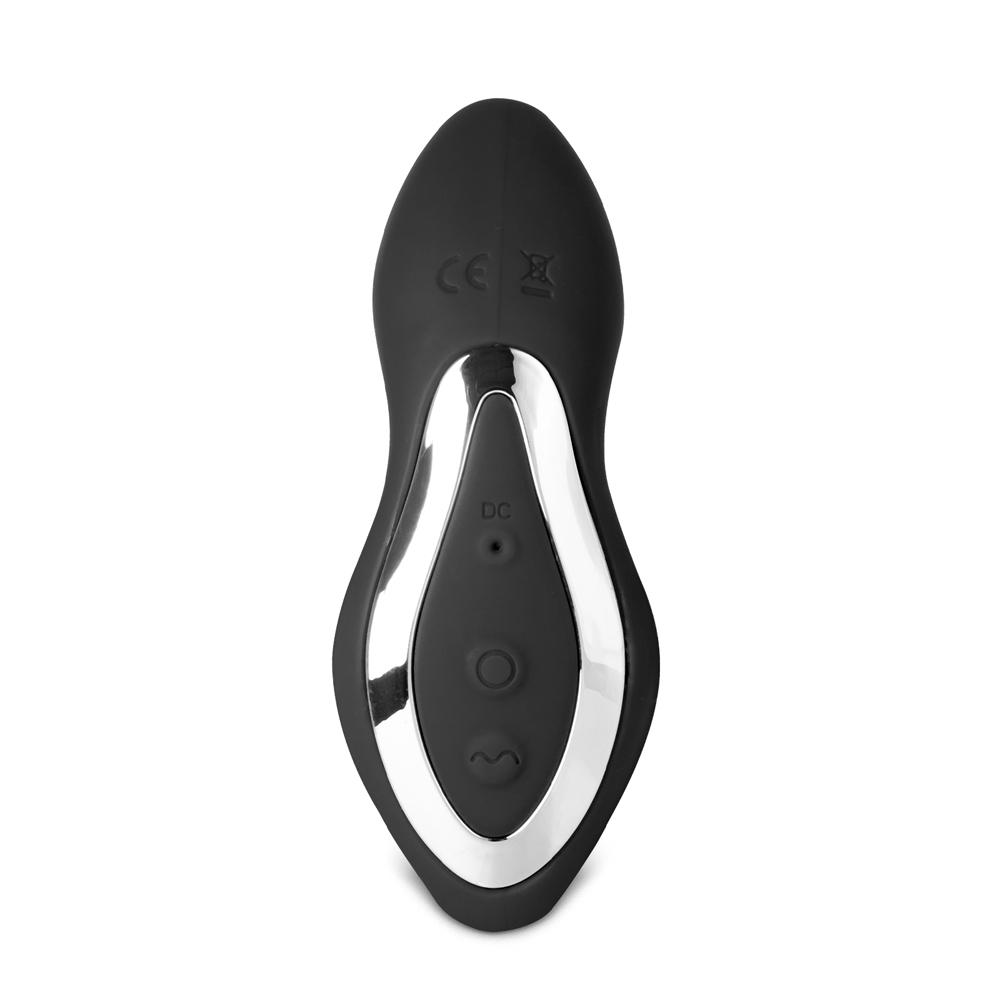 12-Speed Remote Control Black Silicone Thrusting Vibrator with Sucking Function