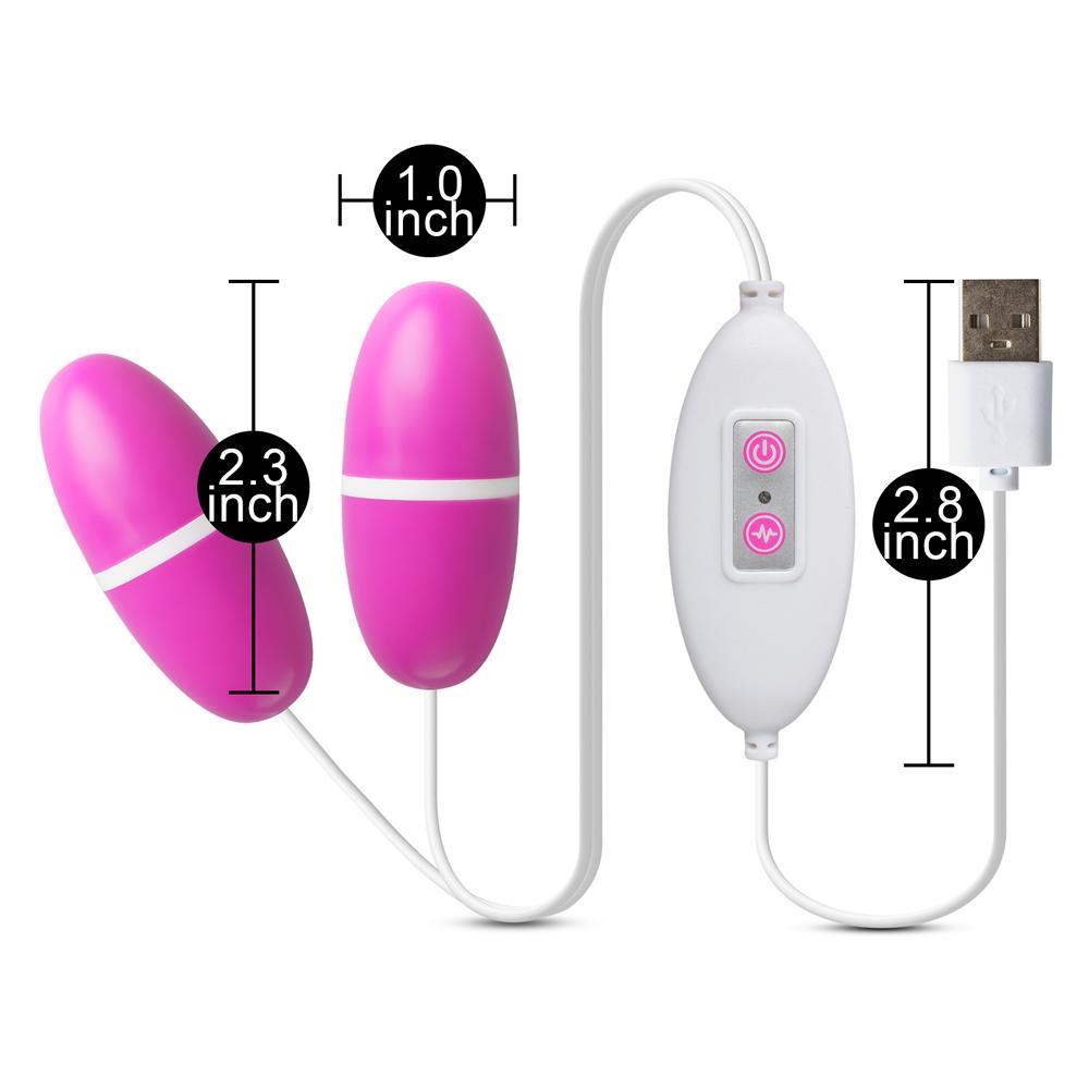 12-Speed USB Power Pink Color Dual Vibrating Egg