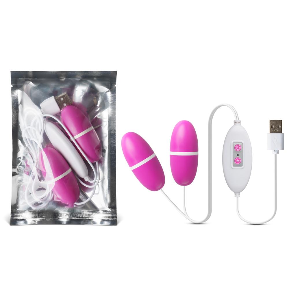 12-Speed USB Power Pink Color Dual Vibrating Egg