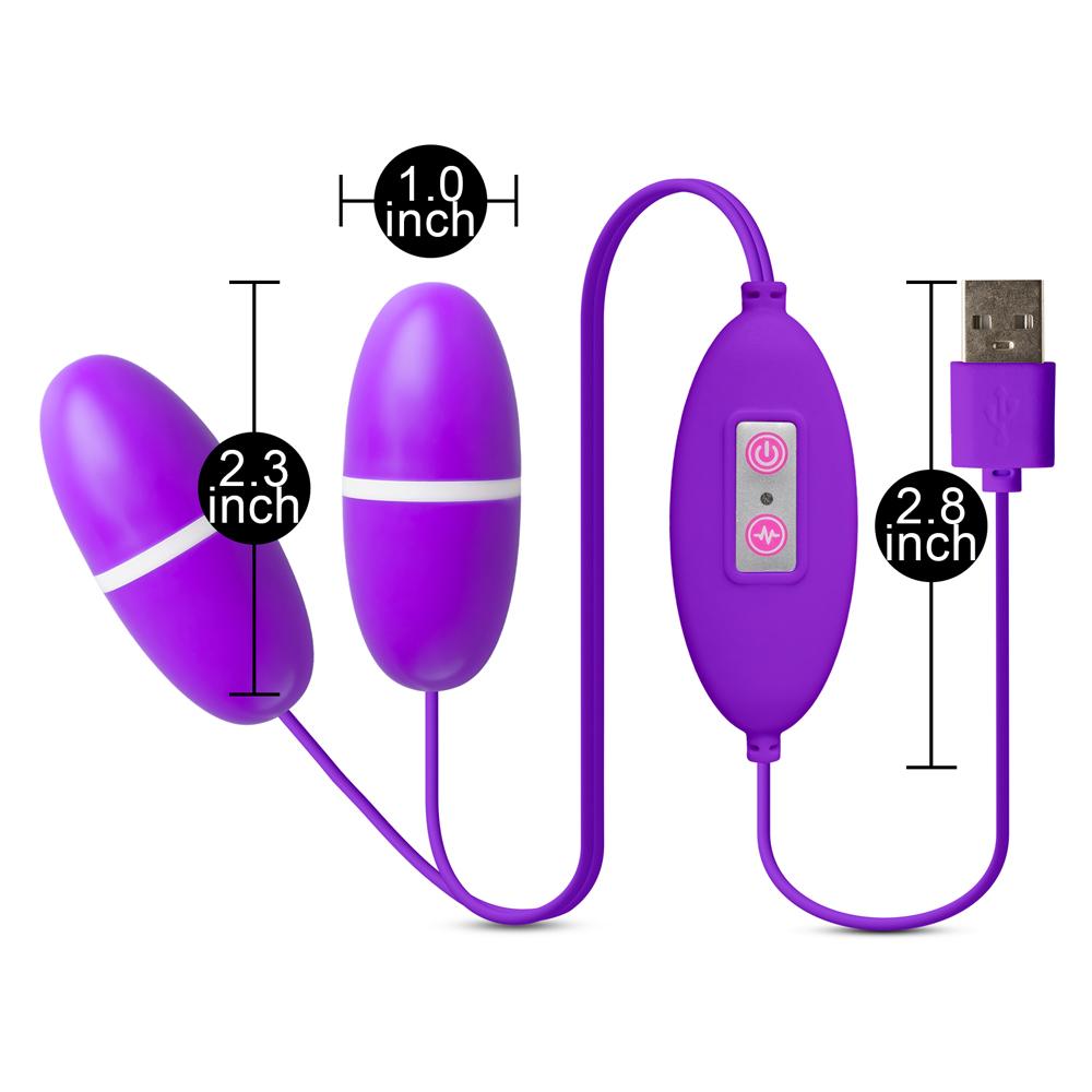 12-Speed USB Power Purple Color Dual Vibrating Egg