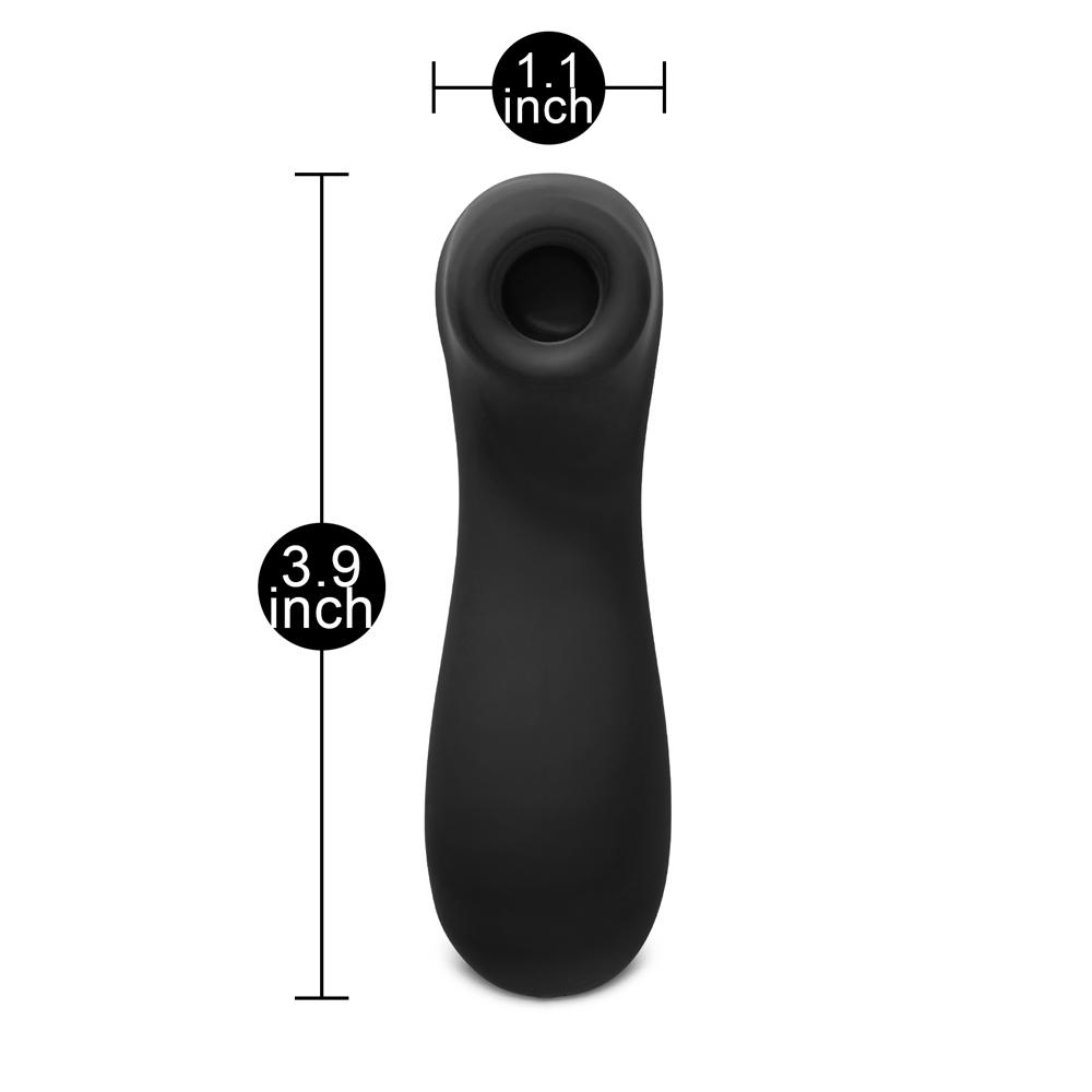 12 Speeds Black Color Silicone Rechargeable Clitoral Stimulator