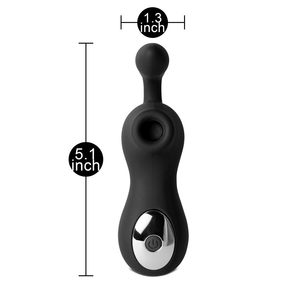 12 Speeds Black Color Silicone Rechargeable Clitoral Stimulator with 2 Motors