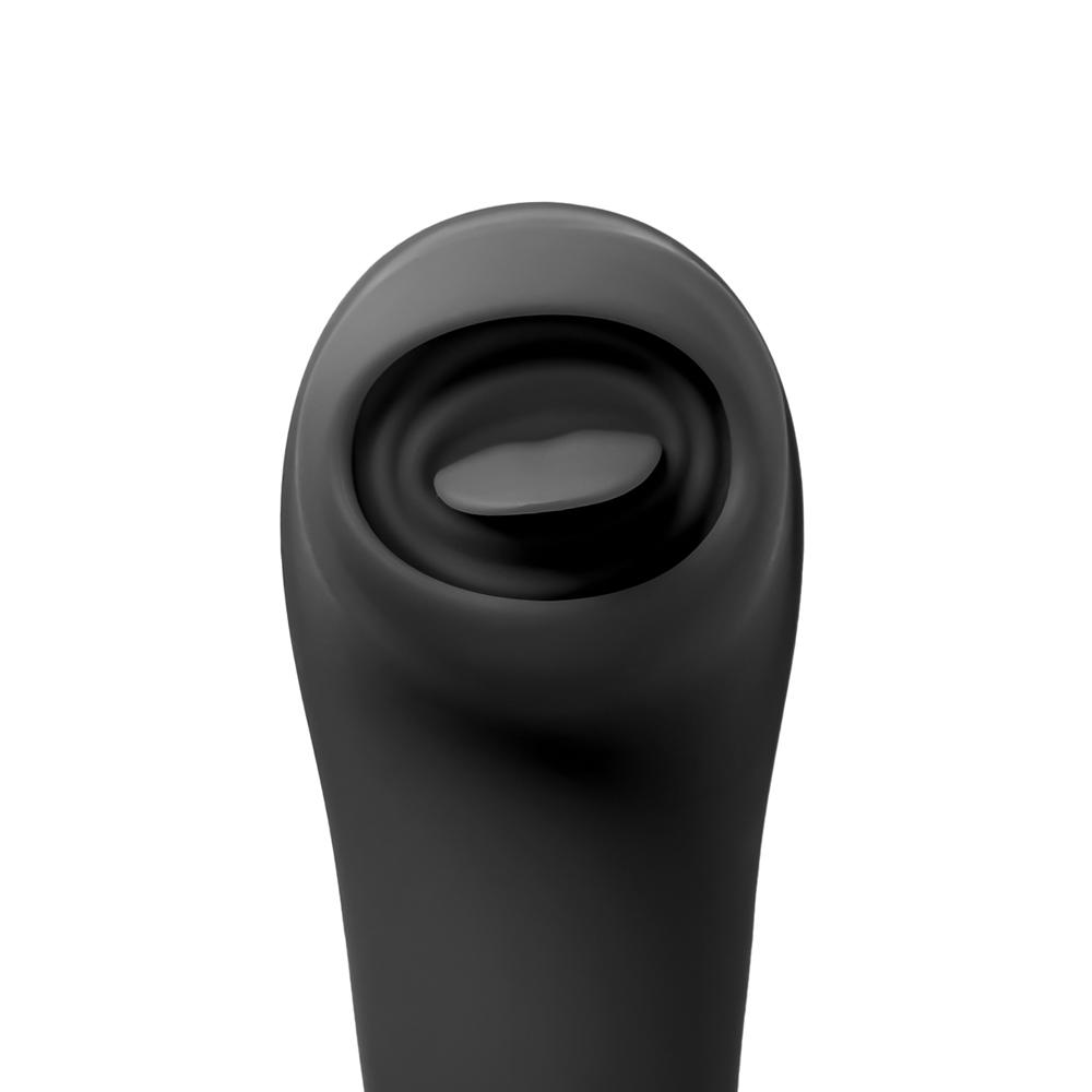 12 Speeds Black Color Silicone Rechargeable Vibrator with Tongue