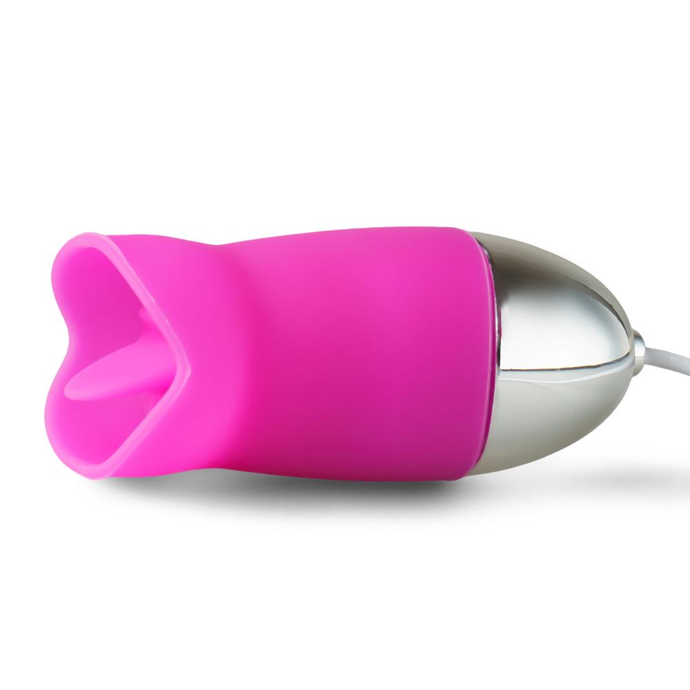 12 Speeds Magenta Color Penis Shape Vibrator and Tongue Vibrator