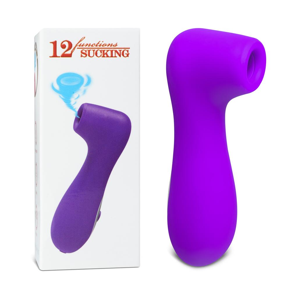 12 Speeds Purple Color Silicone Rechargeable Clitoral Stimulator