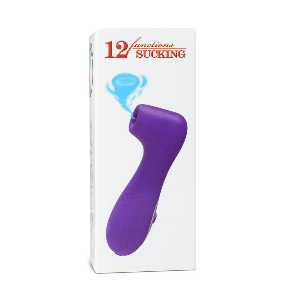 12 Speeds Purple Color Silicone Rechargeable Clitoral Stimulator