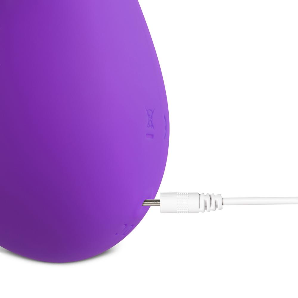 12 Speeds Purple Color Silicone Rechargeable Clitoral Stimulator with 2 Motors