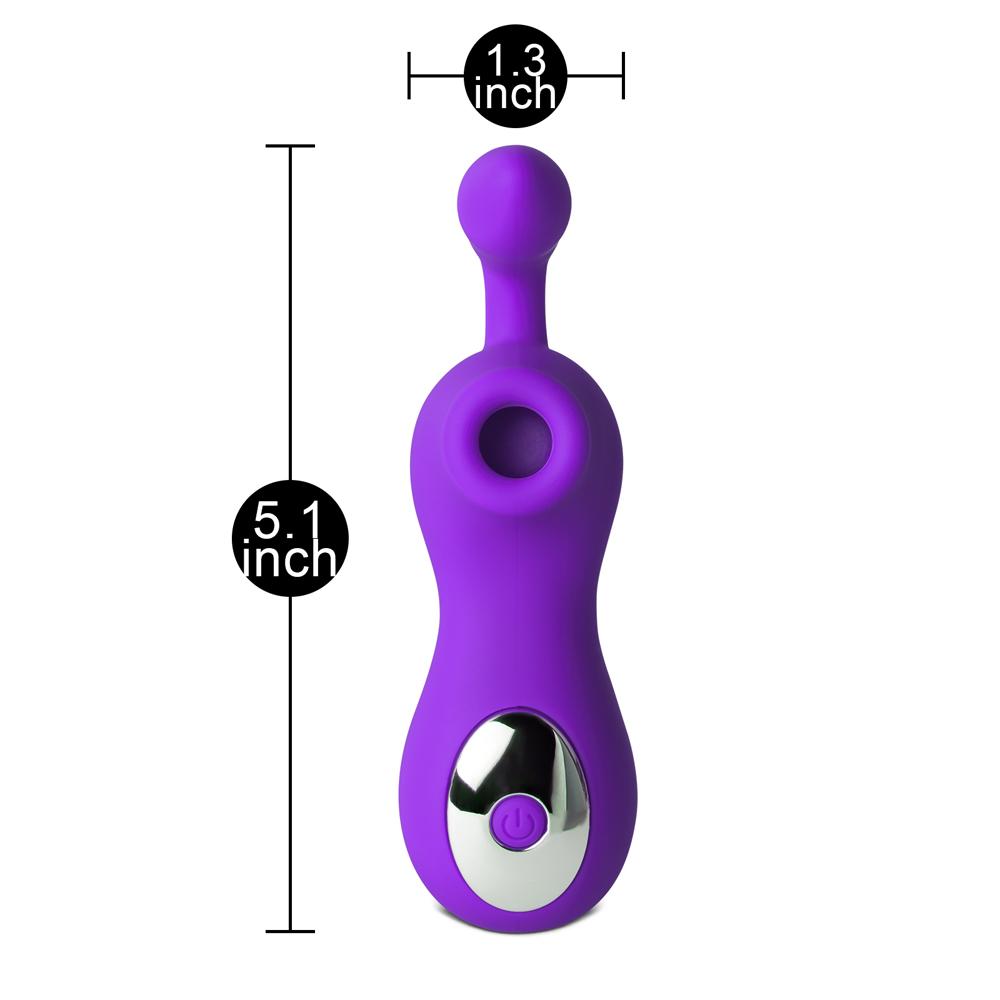 12 Speeds Purple Color Silicone Rechargeable Clitoral Stimulator with 2 Motors