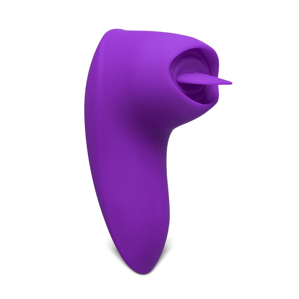 12 Speeds Purple Color Silicone Rechargeable Vibrator with Tongue