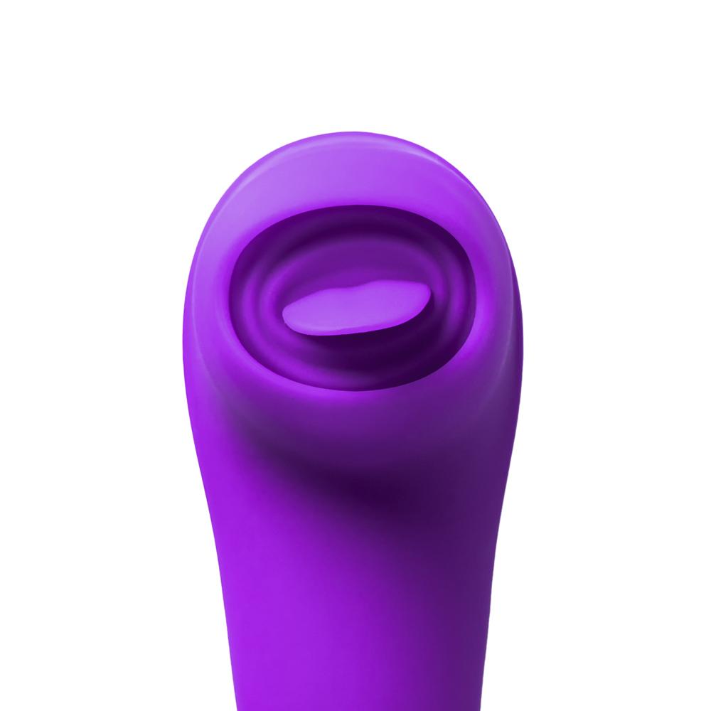 12 Speeds Purple Color Silicone Rechargeable Vibrator with Tongue