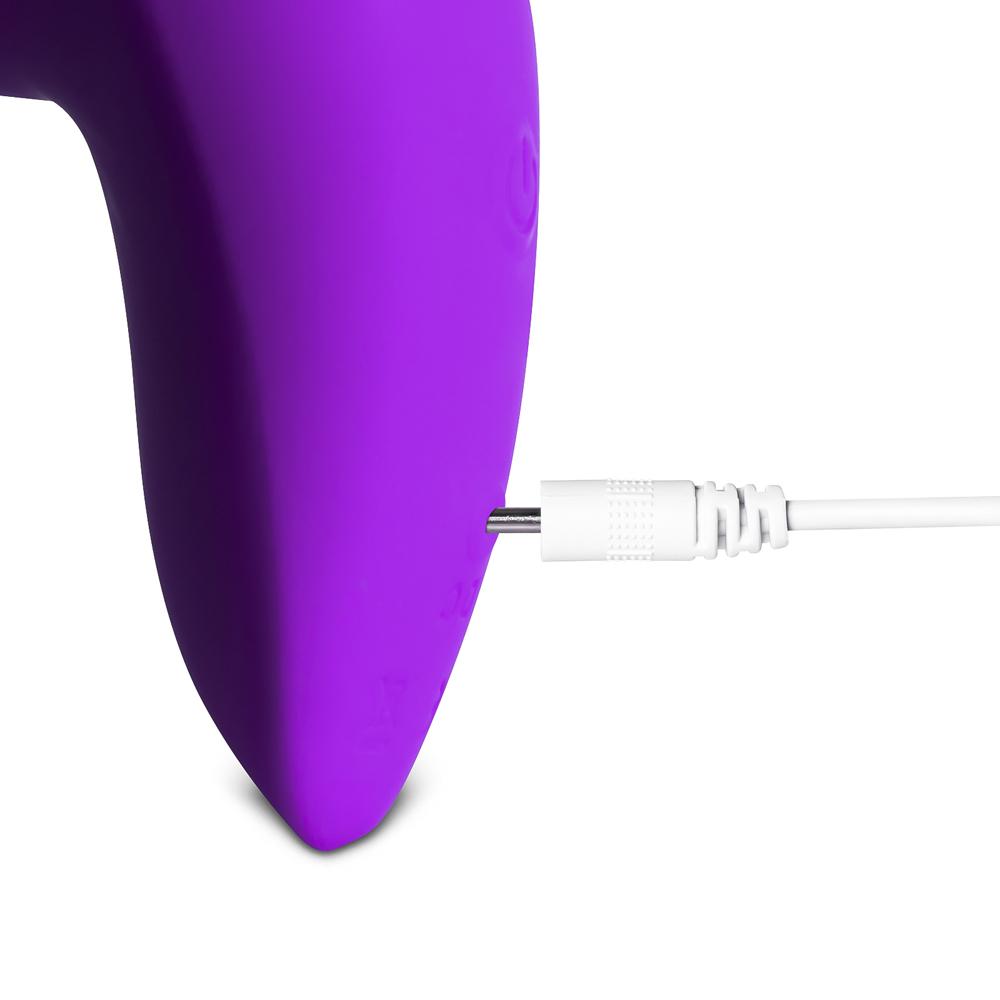 12 Speeds Purple Color Silicone Rechargeable Vibrator with Tongue