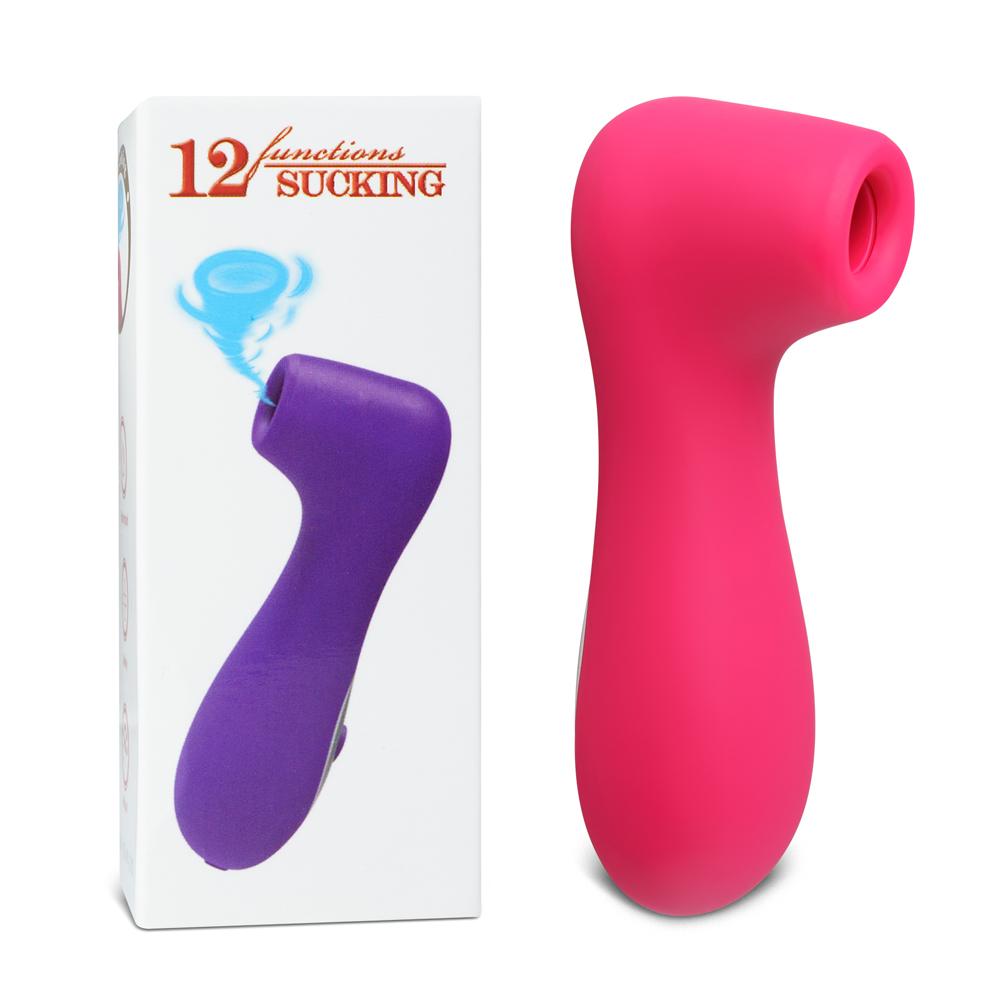 12 Speeds Red Color Silicone Rechargeable Clitoral Stimulator