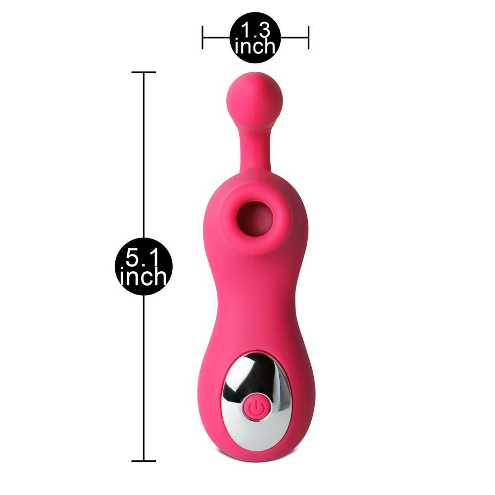 12 Speeds Red Color Silicone Rechargeable Clitoral Stimulator with 2 Motors