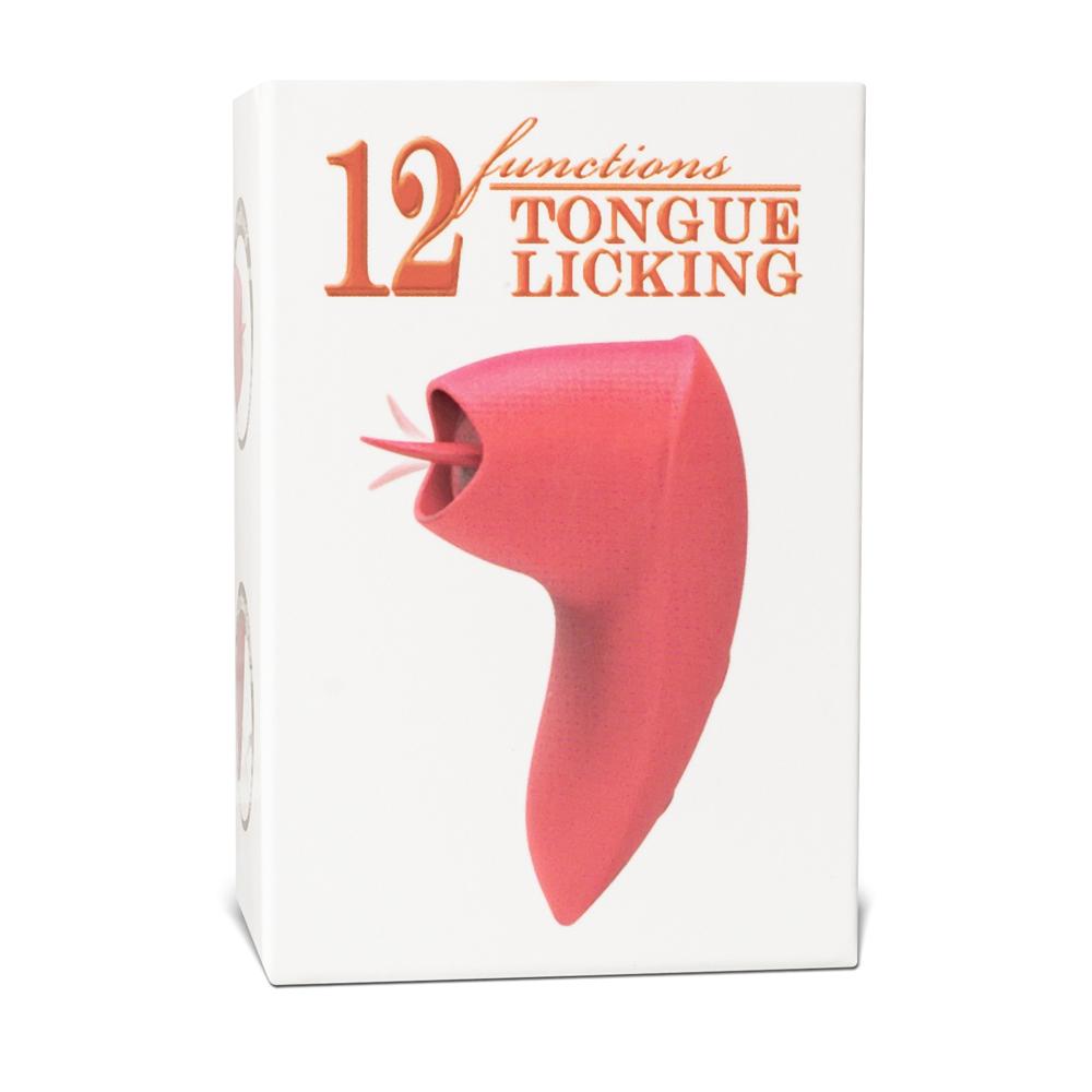 12 Speeds Red Color Silicone Rechargeable Vibrator with Tongue