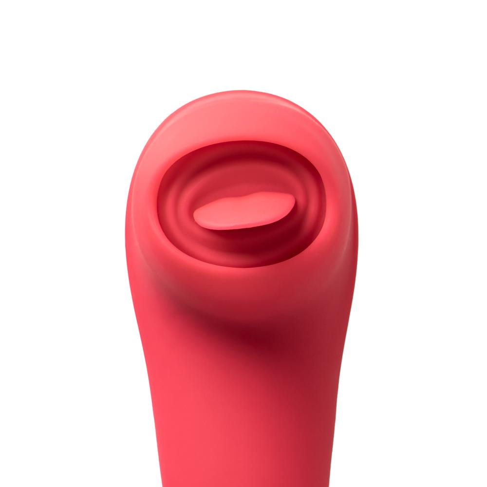 12 Speeds Red Color Silicone Rechargeable Vibrator with Tongue