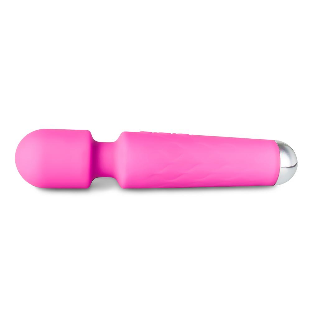 20-Speed Magenta Silicone Rechargeable Magic Wand Massager