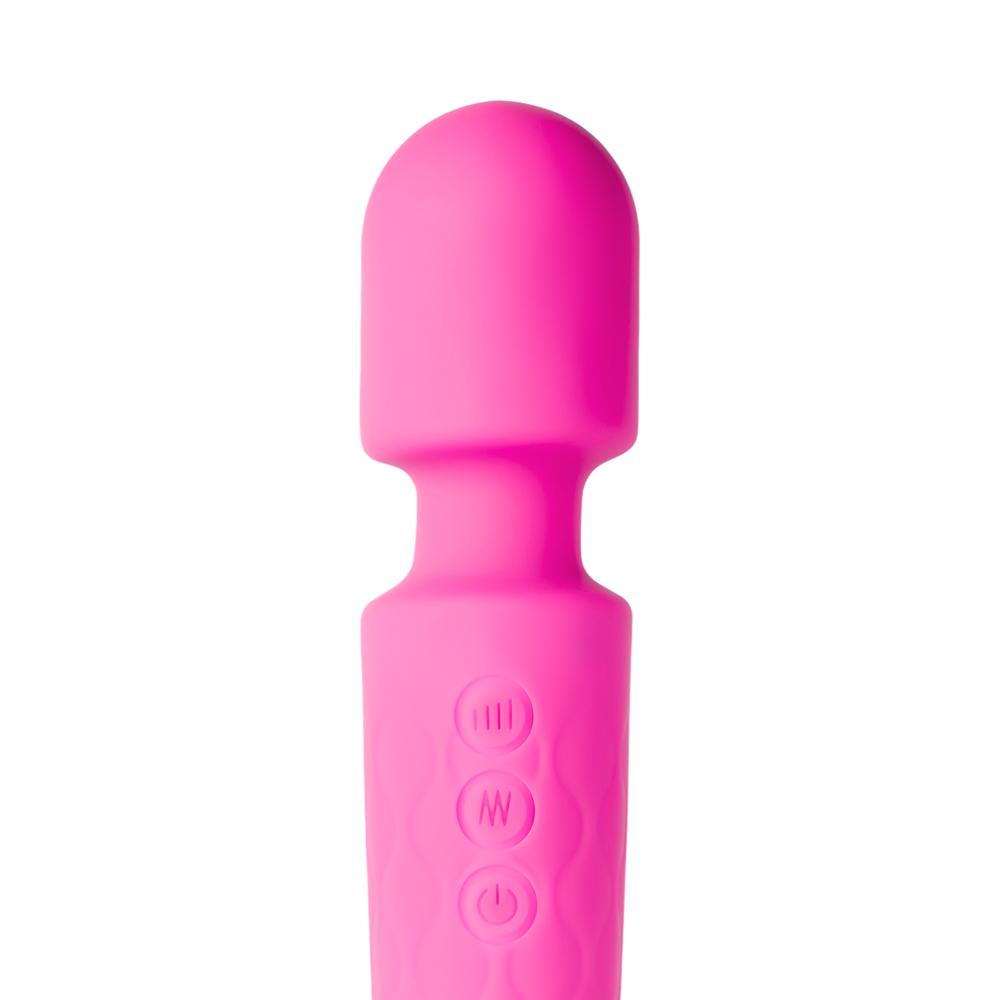 20-Speed Magenta Silicone Rechargeable Magic Wand Massager