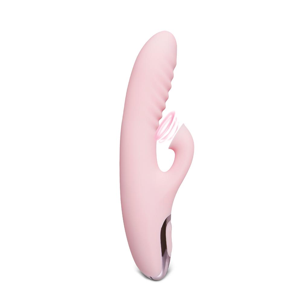 20-Speed Pink Color Silicone Rabbit Vibrator with Clitoral Sucking Stimulator