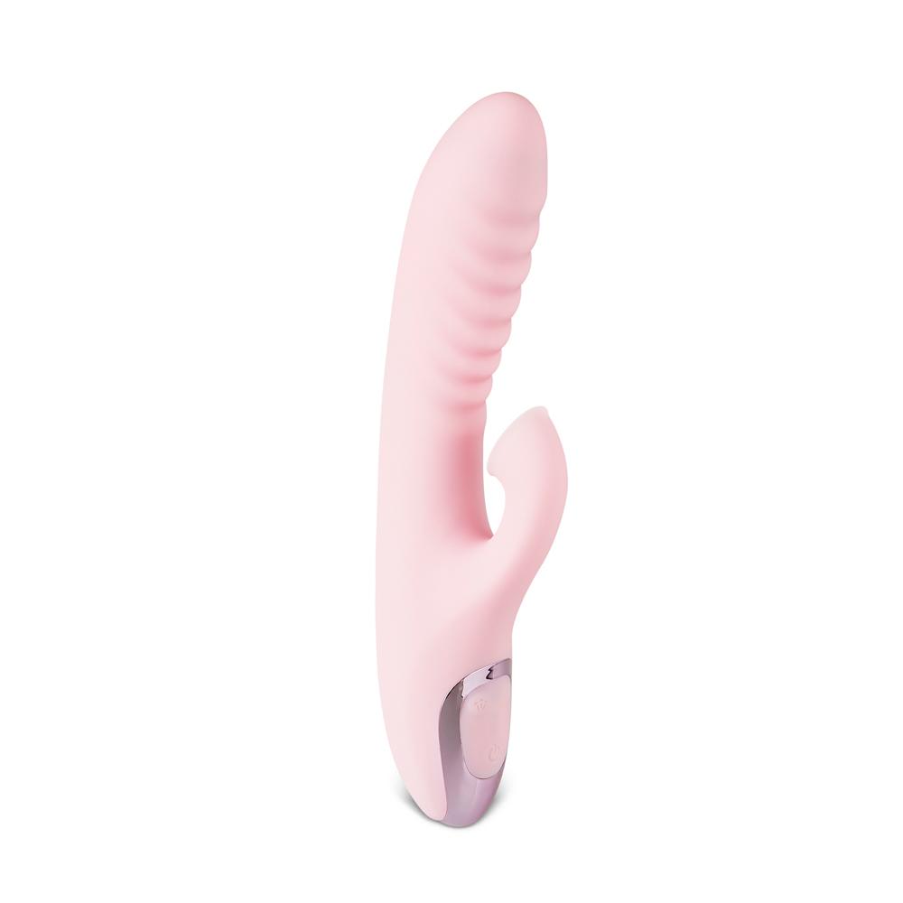 20-Speed Pink Color Silicone Rabbit Vibrator with Clitoral Sucking Stimulator