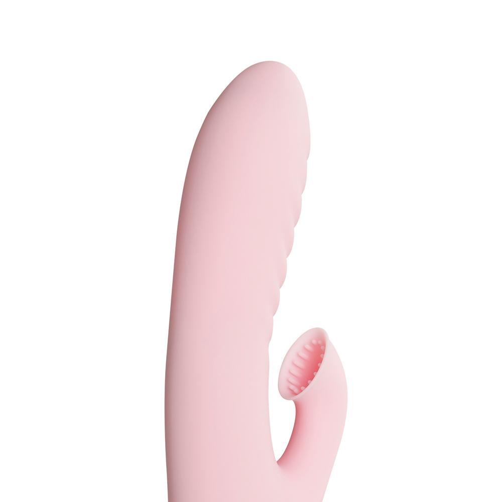 20-Speed Pink Color Silicone Rabbit Vibrator with Clitoral Sucking Stimulator