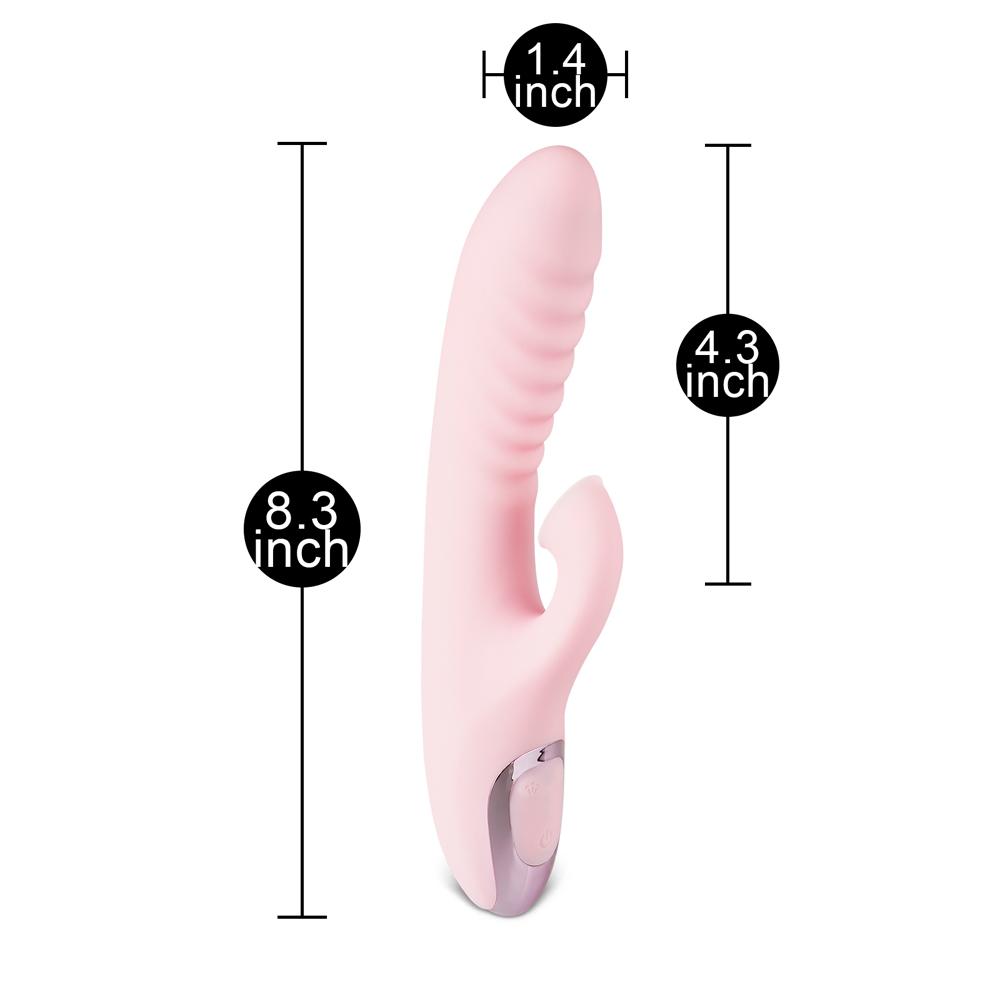 20-Speed Pink Color Silicone Rabbit Vibrator with Clitoral Sucking Stimulator