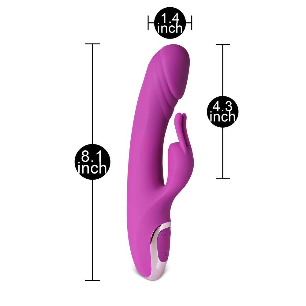 20-Speed Purple Color Silicone Rabbit Vibrator