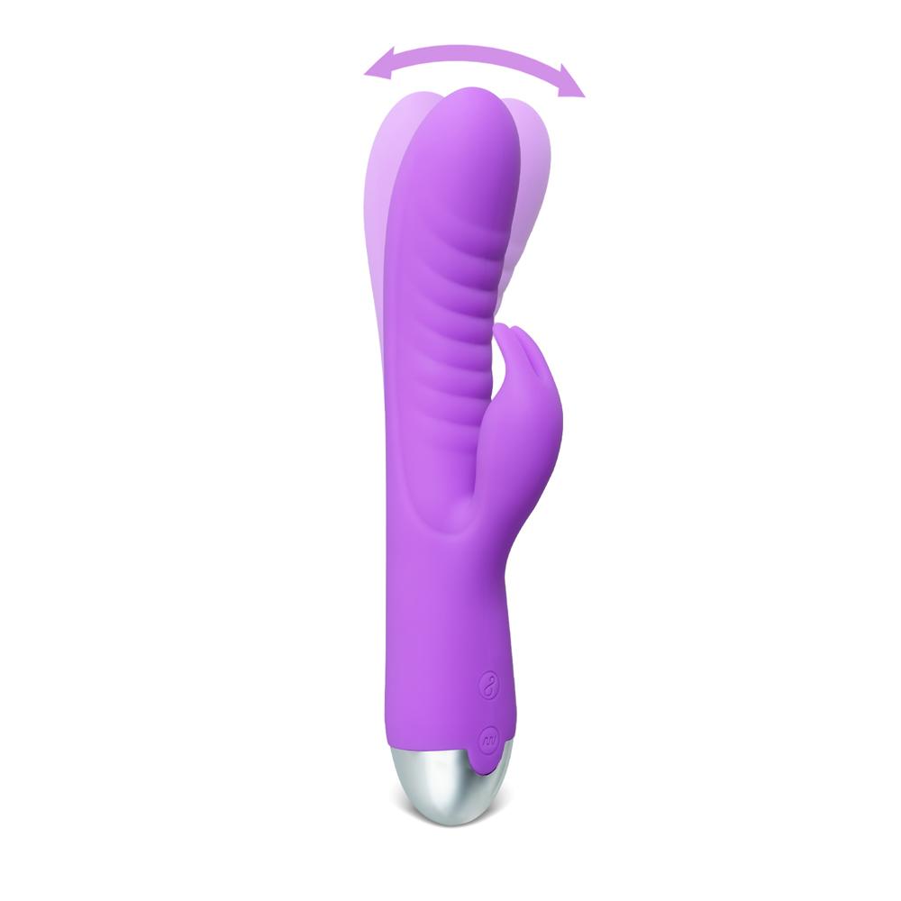 20-Speed Purple Color Silicone Rabbit Vibrator with Finger Picking Function