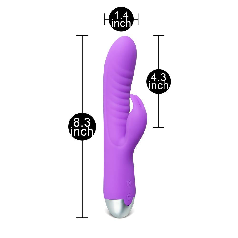 20-Speed Purple Color Silicone Rabbit Vibrator with Finger Picking Function