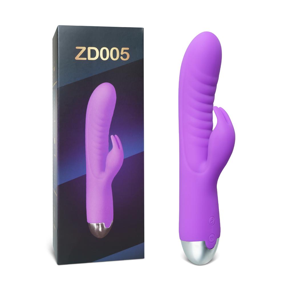 20-Speed Purple Color Silicone Rabbit Vibrator with Finger Picking Function