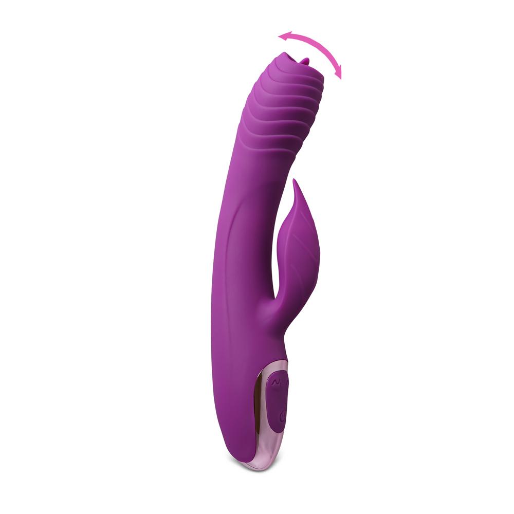 20-Speed Purple Color Silicone Rabbit Vibrator with Vibrating Tongue