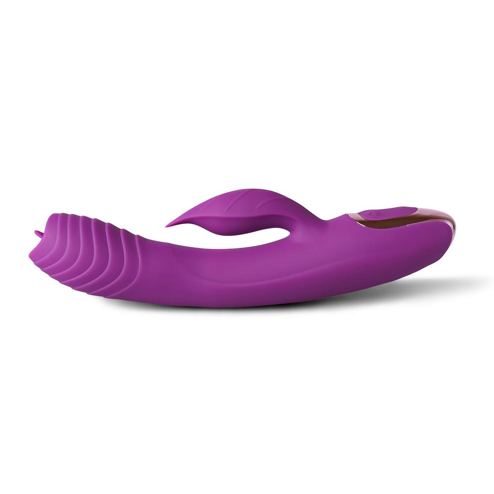 20-Speed Purple Color Silicone Rabbit Vibrator with Vibrating Tongue