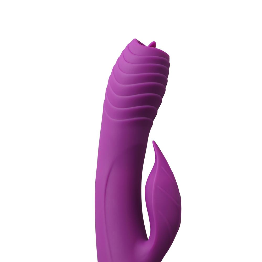 20-Speed Purple Color Silicone Rabbit Vibrator with Vibrating Tongue