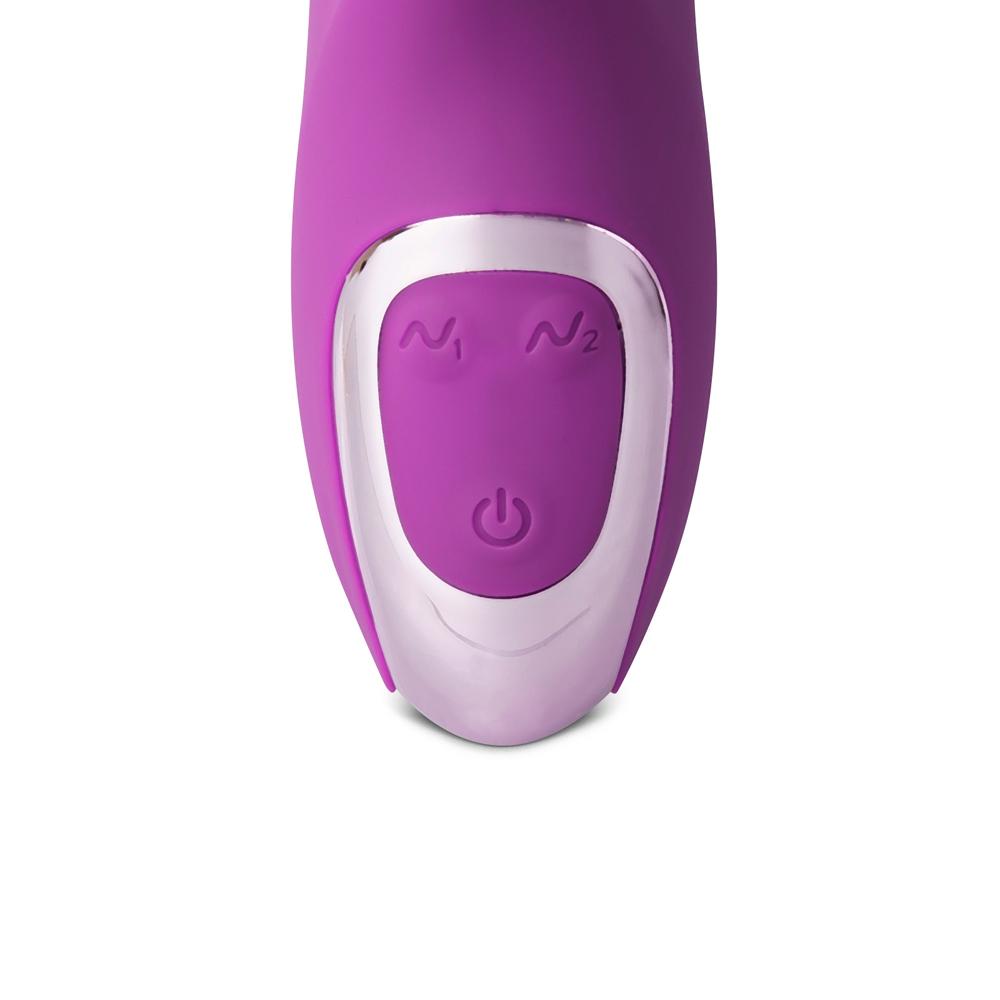 20-Speed Purple Color Silicone Rabbit Vibrator with Vibrating Tongue