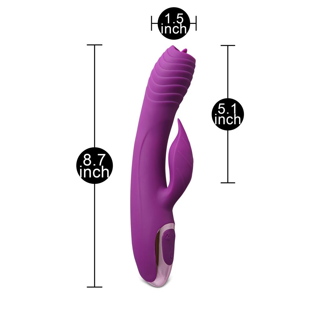 20-Speed Purple Color Silicone Rabbit Vibrator with Vibrating Tongue