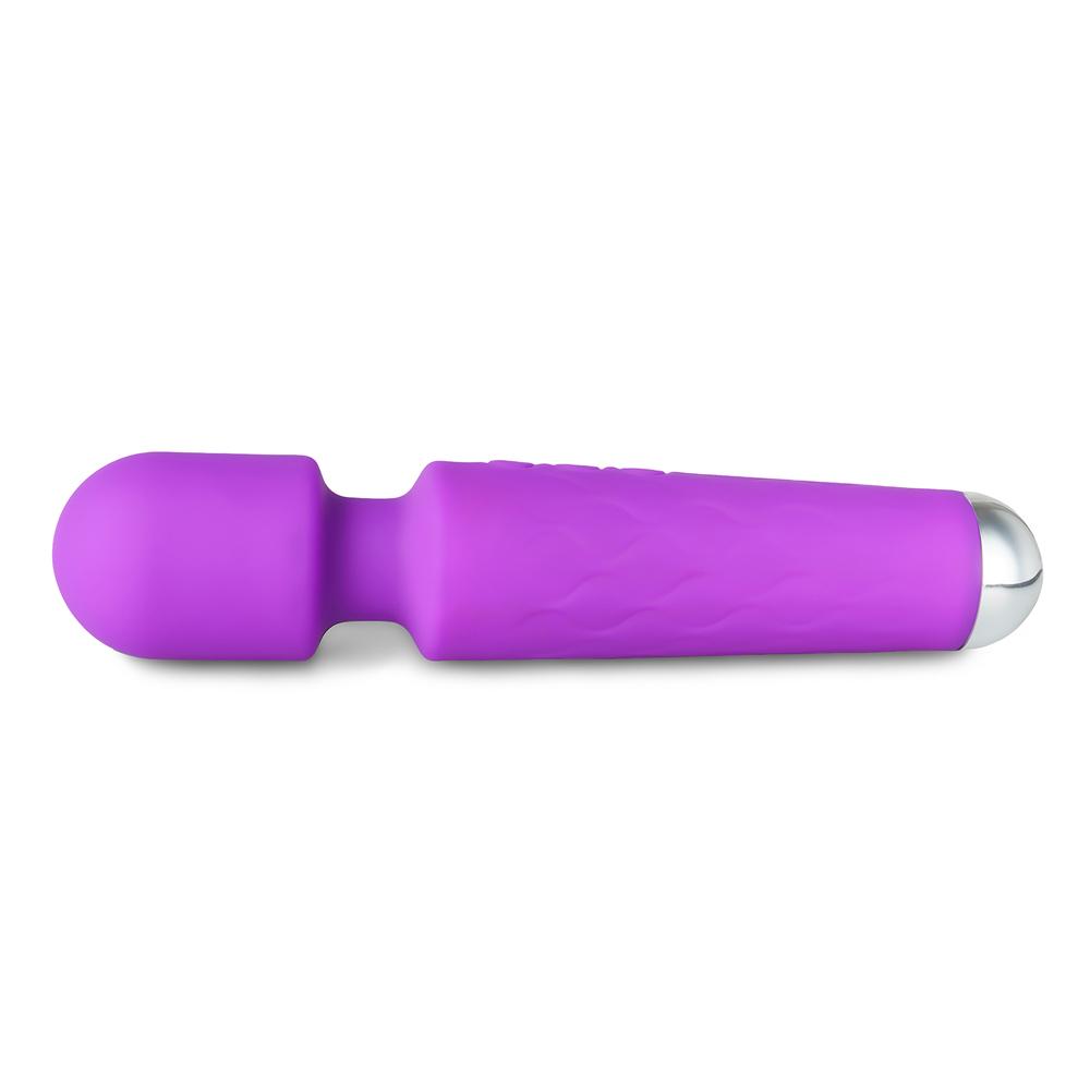 20-Speed Purple Silicone Rechargeable Magic Wand Massager