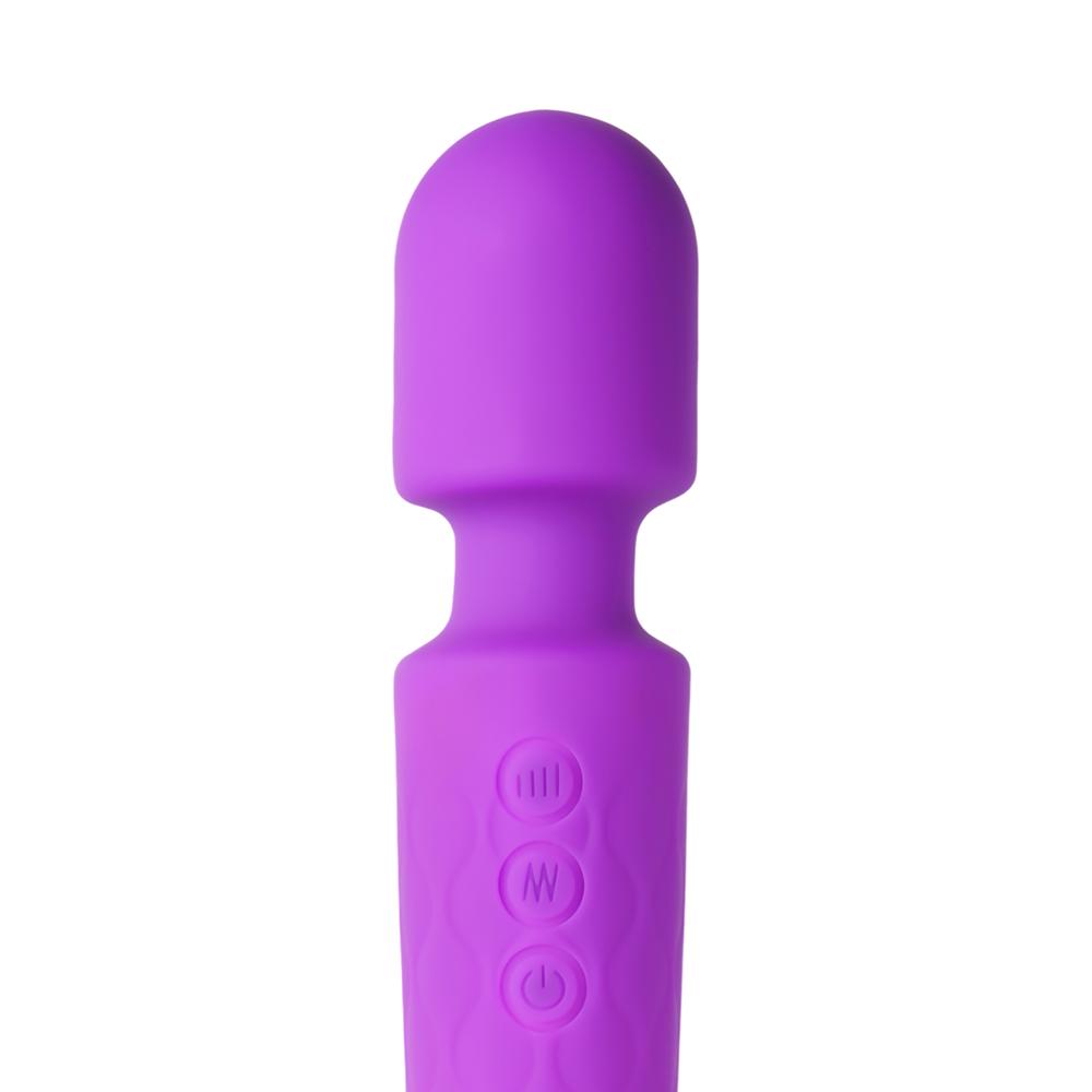 20-Speed Purple Silicone Rechargeable Magic Wand Massager