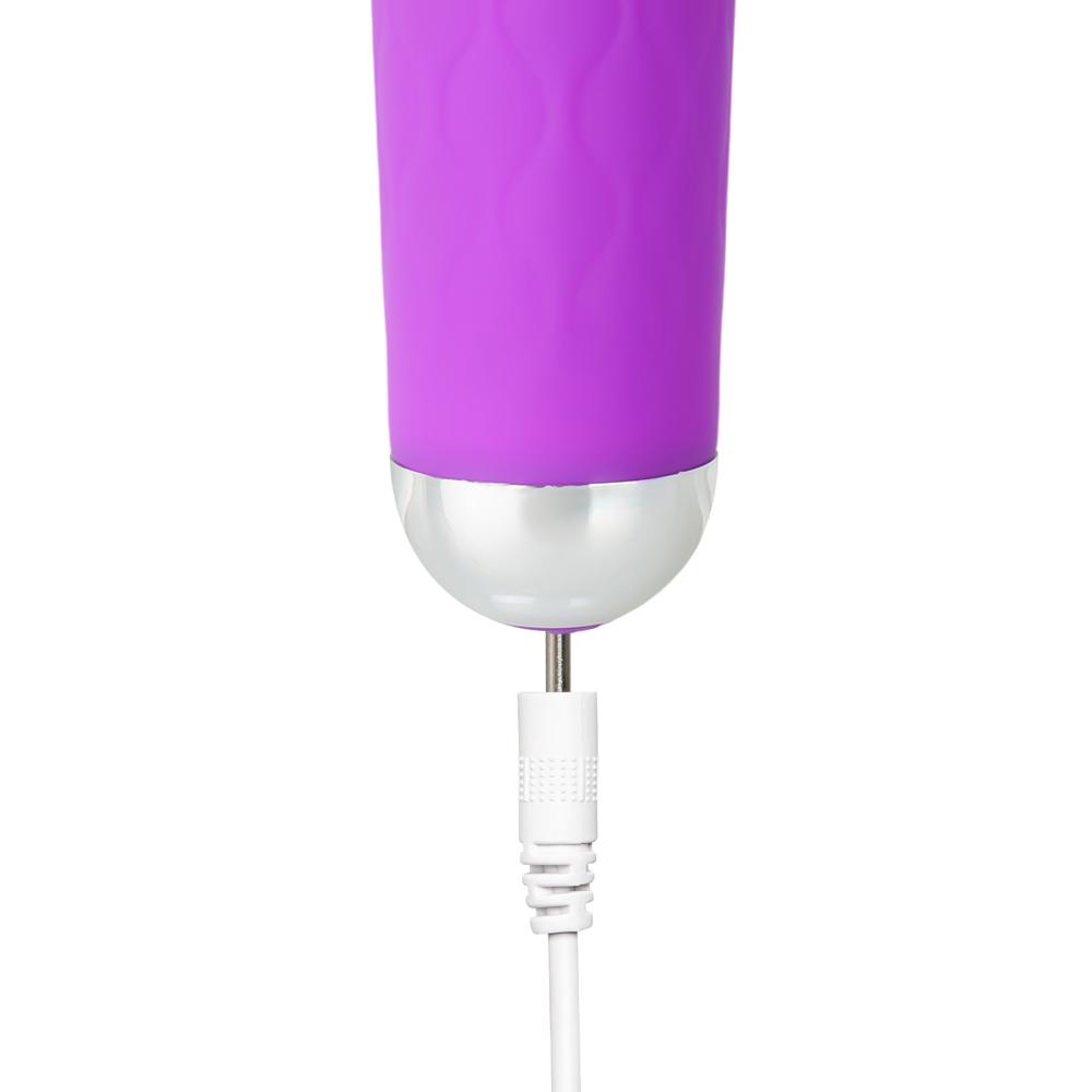 20-Speed Purple Silicone Rechargeable Magic Wand Massager