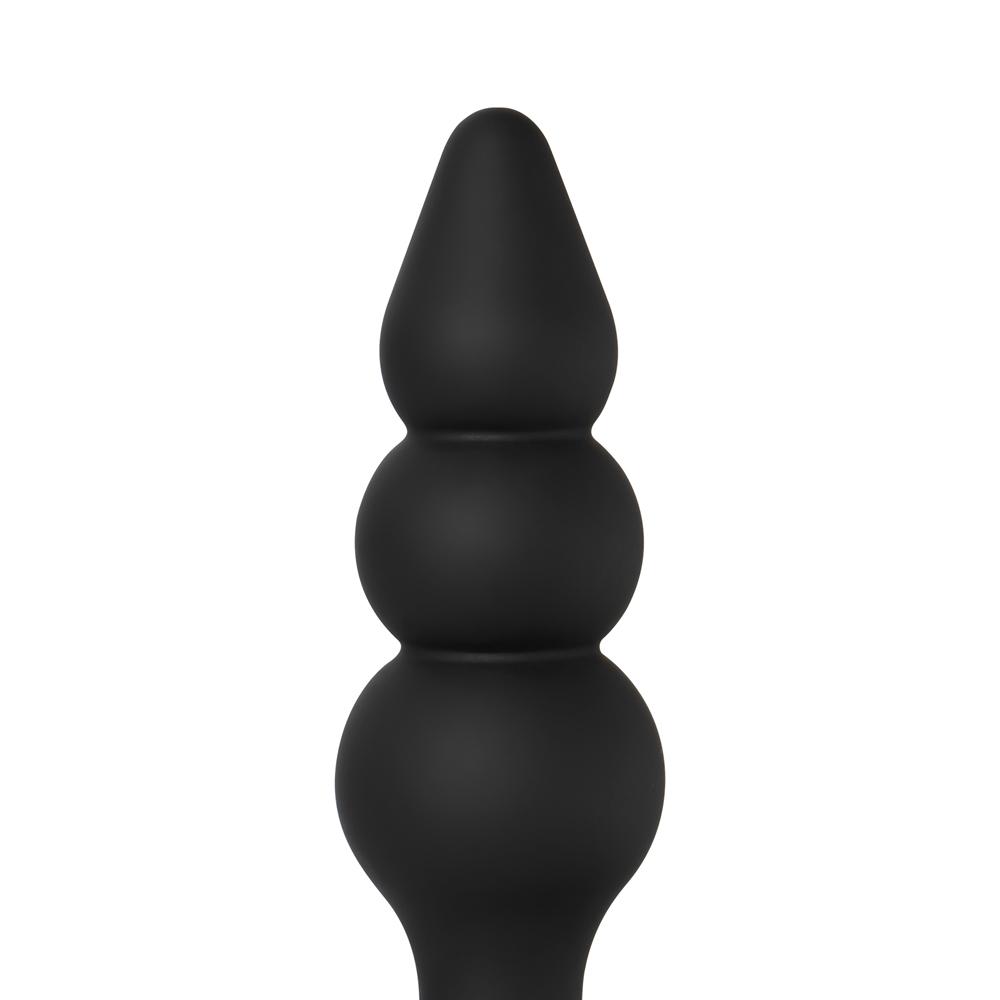 3 PCS Black Color Silicone Beaded Butt Plug Set