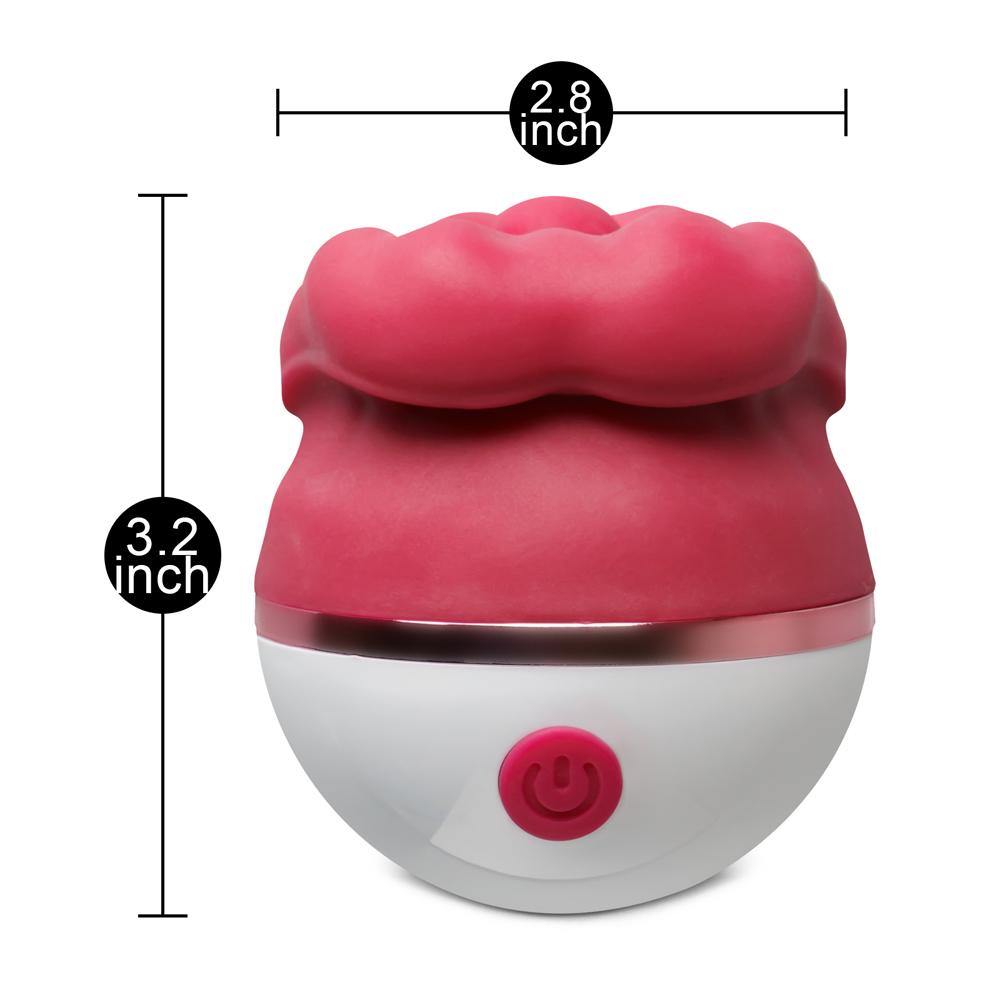 3-Speed Red Color Big Mouth Stimulator with Licking Tongue